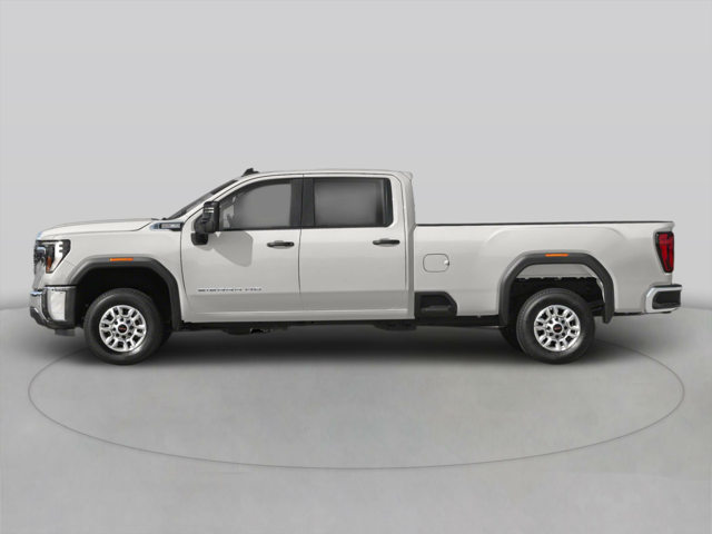 The side view of a white pickup truck